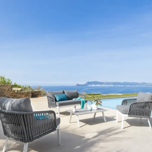 Conjunto de jardim BARCELONE branco e cinza