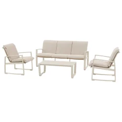 Conjunto de jardim BOREANE lin e argile 5 lugares