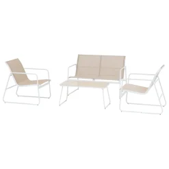 Conjunto de jardim em textilene branco