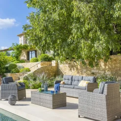 Conjunto de jardim MAYARI TERRE d'ombre em rattan