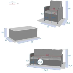 Conjunto de jardim MAYARI TERRE d'ombre em rattan