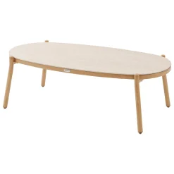 Conjunto de jardim MELOANE efeito madeira 7 lugares