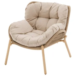 Conjunto de jardim MELOANE efeito madeira 7 lugares