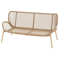 Conjunto de jardim MELOANE efeito madeira 7 lugares