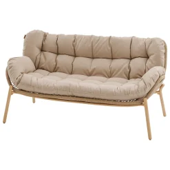 Conjunto de jardim MELOANE efeito madeira 7 lugares