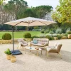 Conjunto de jardim MELOANE efeito madeira 5 lugares