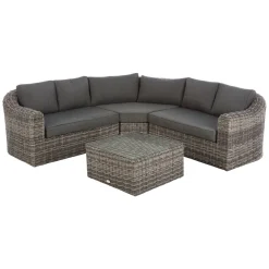 Conjunto de jardim MOORÉA TERRE d'ombre em rattan sintético