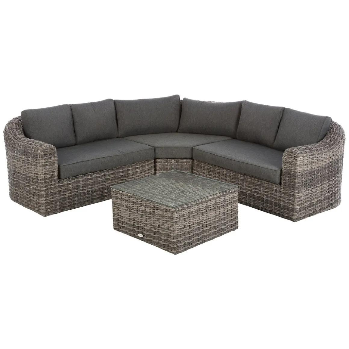 Conjunto de jardim MOORÉA TERRE d'ombre em rattan sintético