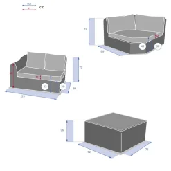 Conjunto de jardim MOORÉA TERRE d'ombre em rattan sintético