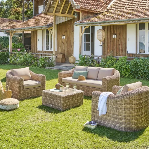 Conjunto de jardim MOORÉA savana em rattan sintético