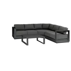Conjunto de jardim ângulo ALLURE cinza graphite 5 lugares