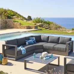 Conjunto de jardim ângulo ALLURE cinza graphite 5 lugares