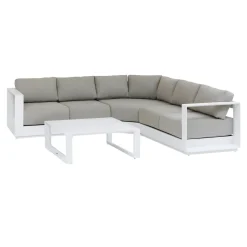 Conjunto de jardim ângulo ALLURE branco 5 lugares