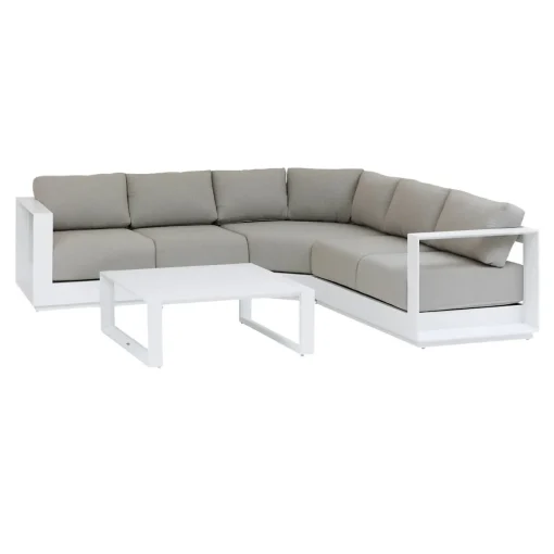 Conjunto de jardim ângulo ALLURE branco 5 lugares
