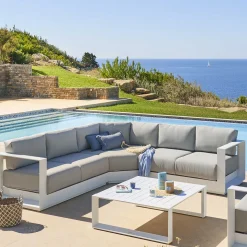 Conjunto de jardim ângulo ALLURE branco 5 lugares