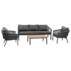 Conjunto de jardim ORIENGO cinza escuro