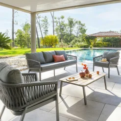 Conjunto de jardim ORIENGO cinza escuro