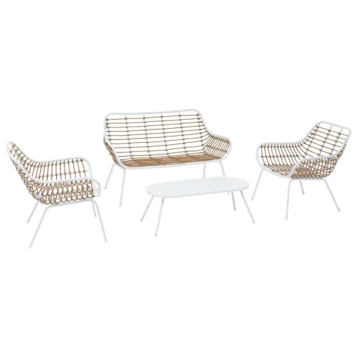 Conjunto de jardim PAOPAO branco para 4 pessoas
