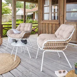 Conjunto de jardim PAOPAO branco para 2 pessoas