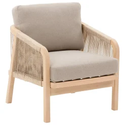 Conjunto de jardim Papouasie taupe em madeira acácia