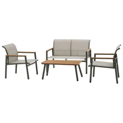 Conjunto de jardim relax 4 lugares taupe