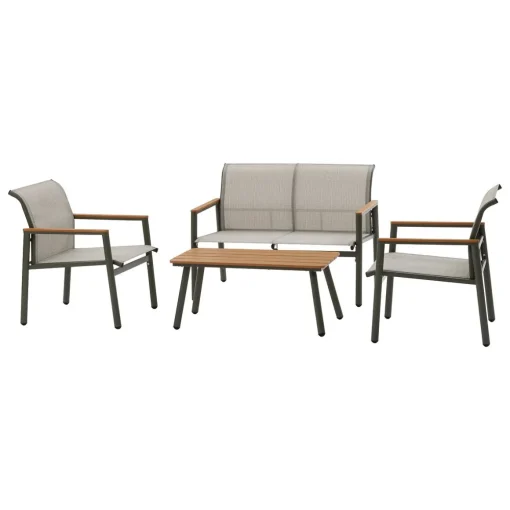 Conjunto de jardim relax 4 lugares taupe