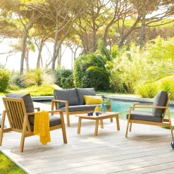 Conjunto de jardim TIWI em madeira acácia