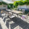 Conjunto de mesa extensível e 6 cadeiras PIAZZA