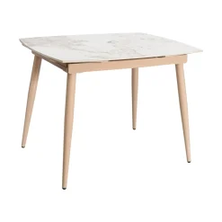 Conjunto de mesa extensível e 4 cadeiras MARMER castanho