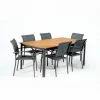 Conjunto de mesa FIELDFARE extensível e 6 cadeiras PIAZZA