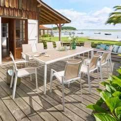 Conjunto de mesa fixa IBAIA e 6 cadeiras PIAZZA