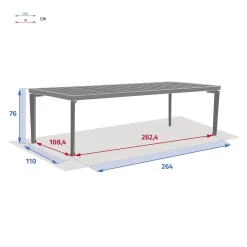 Conjunto de mesa fixa IBAIA e 6 cadeiras PIAZZA
