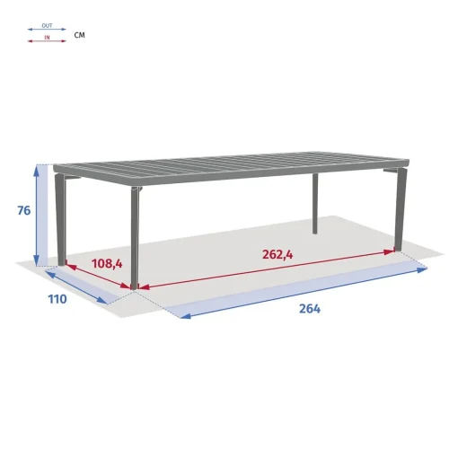 Conjunto de mesa fixa IBAIA e 6 cadeiras PIAZZA