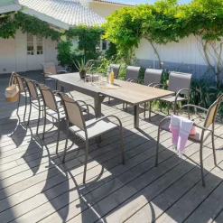 Conjunto de mesa PIAZZA de 8 lugares e 6 cadeiras