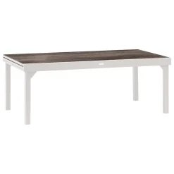 Conjunto de mesa PIAZZA extensível e 6 cadeiras OXY brancas