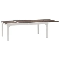 Conjunto de mesa PIAZZA extensível e 6 cadeiras OXY brancas