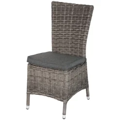 Conjunto de mesa RIONI extensível e 6 cadeiras MOORÉA terre d'ombre