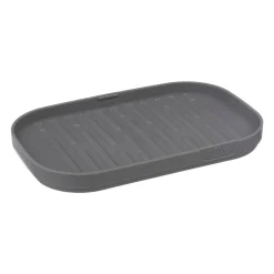 Conjunto de queijeira e manteigueira cinza com faca