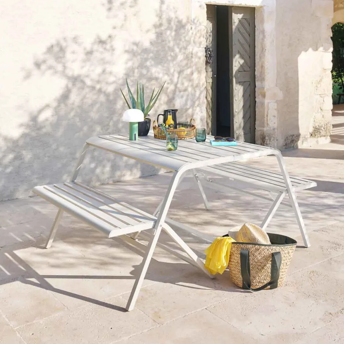 Conjunto de varanda DRILIA cru em metal