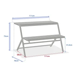 Conjunto de varanda DRILIA cru em metal