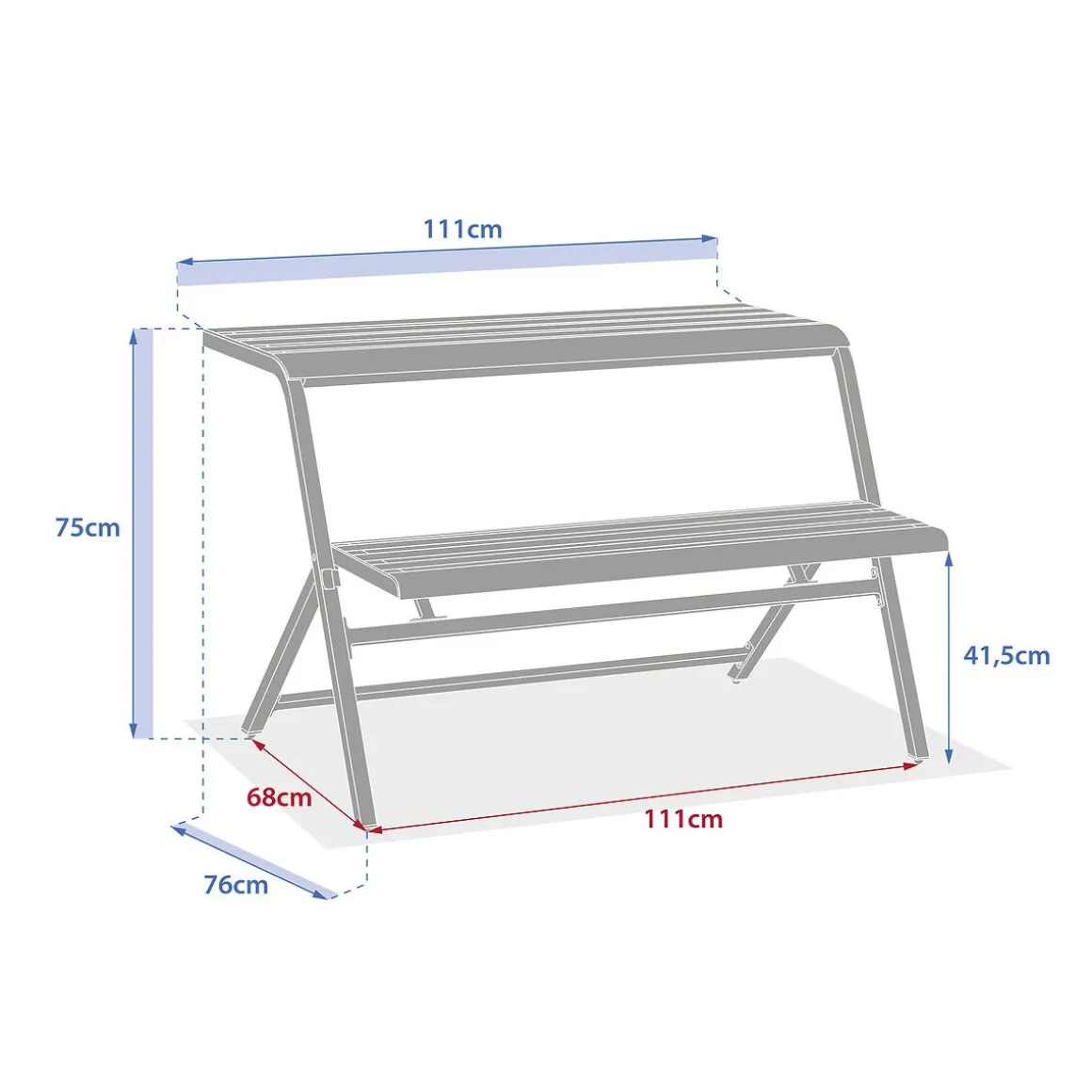 Conjunto de varanda DRILIA cru em metal