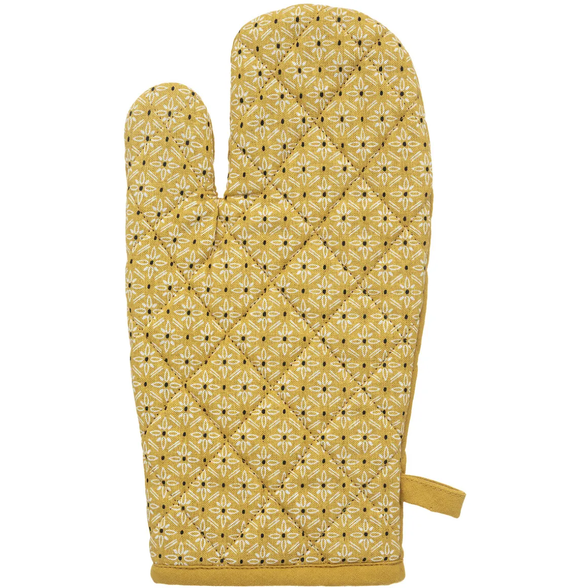 Conjunto pega e luva de cozinha amarelo