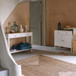 Consola branca SOLEN em mdf com 2 portas