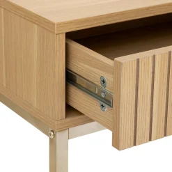 Consola Com 2 Gavetas Em Mdf e Metal Bege Tasso