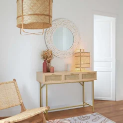 Consola RAYO bege com 3 gavetas