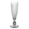 Copo de champanhe de vidro com pé antracite 18cl