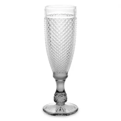 Copo de champanhe de vidro com pé antracite 18cl