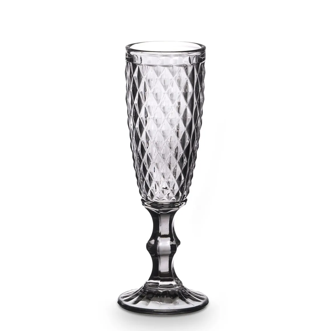 Copo De Champanhe Diamante Cinza 17,5cl