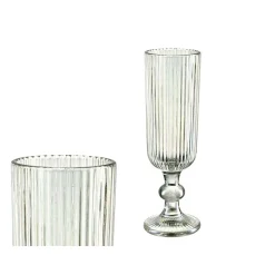 Copo de champanhe riscas verde 16cl