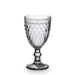 Copo De Água Diamante Cinza Com Pé 34cl